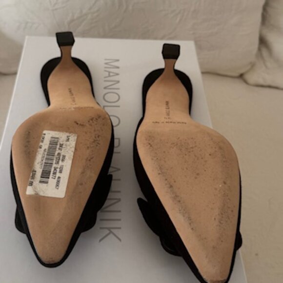 Manolo Blahnik Maysale Suede Buckle Mules Size 35 - Excellent Condition - Picture 6 of 6